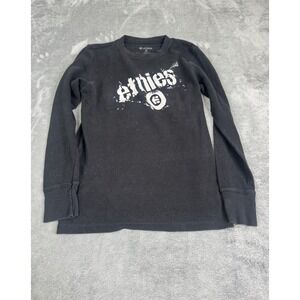 Vintage Y2K Etnies Skateboarding Long Sleeve T Shirt Men's Size Small Black